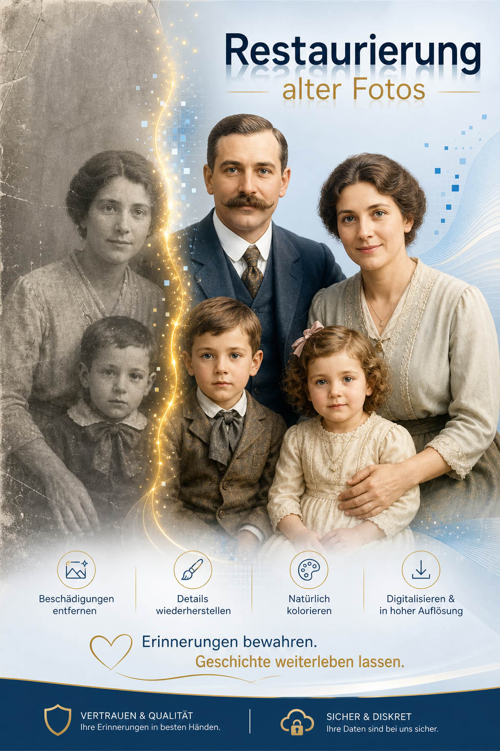 Alte Fotos retten, restaurieren, vergr&ouml;&szlig;ern, kolorieren